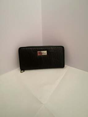 Bella Russo Black Quilted Zip-Around Accordion Wallet